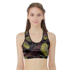 Abstract Garden Sports Bra With Border