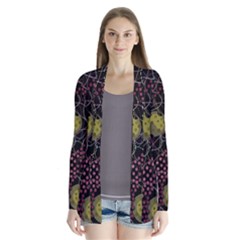 Abstract Garden Drape Collar Cardigan