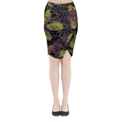 Abstract Garden Midi Wrap Pencil Skirt