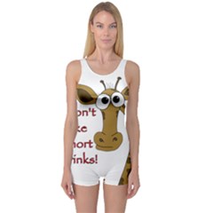 Giraffe Joke One Piece Boyleg Swimsuit by Valentinaart