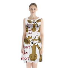 Giraffe Joke Sleeveless Chiffon Waist Tie Dress