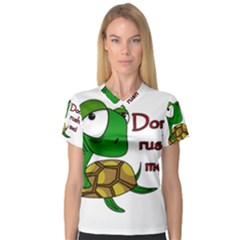 Turtle Joke Women s V-neck Sport Mesh Tee