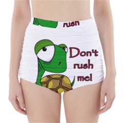 Turtle Joke High-waisted Bikini Bottoms by Valentinaart