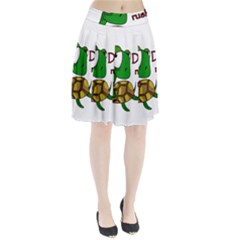 Turtle Joke Pleated Skirt by Valentinaart