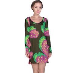 Colorful Leafs Long Sleeve Nightdress by Valentinaart