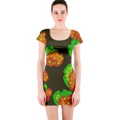 Autumn Leafs Short Sleeve Bodycon Dress by Valentinaart