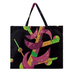 Moon Tree Zipper Large Tote Bag