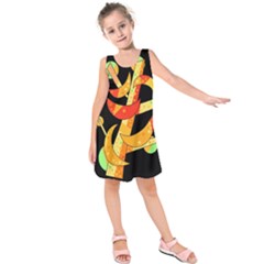 Orange Moon Tree Kids  Sleeveless Dress