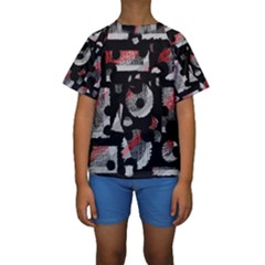 Red Shadows Kids  Short Sleeve Swimwear