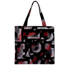 Red Shadows Zipper Grocery Tote Bag