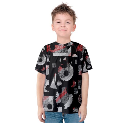 Red Shadows Kids  Cotton Tee by Valentinaart