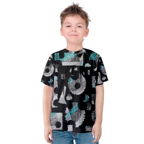 Blue Shadows  Kids  Cotton Tee by Valentinaart