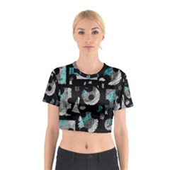 Blue Shadows  Cotton Crop Top