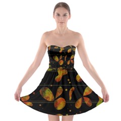 Floral Abstraction Strapless Bra Top Dress by Valentinaart