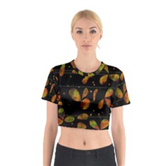 Floral Abstraction Cotton Crop Top by Valentinaart