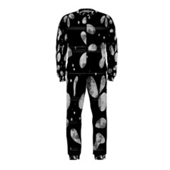 Black And White Floral Abstraction Onepiece Jumpsuit (kids)