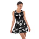 Black and white floral abstraction Cotton Racerback Dress View1