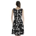 Black and white floral abstraction Sleeveless Chiffon Waist Tie Dress View2