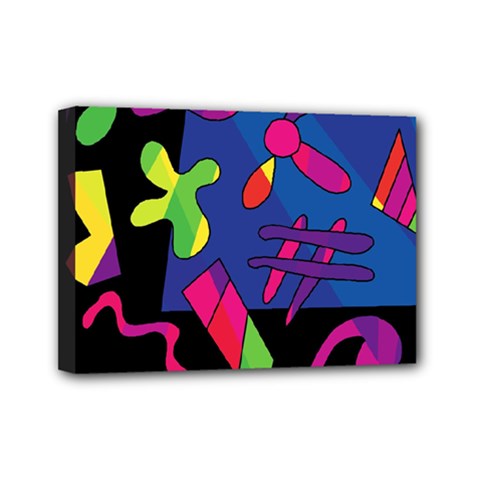 Colorful Shapes Mini Canvas 7  X 5 