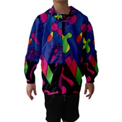 Colorful Shapes Hooded Wind Breaker (kids) by Valentinaart