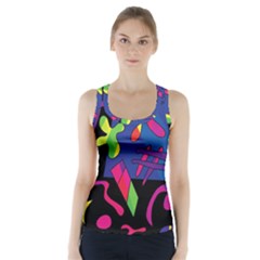 Colorful Shapes Racer Back Sports Top