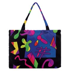 Colorful Shapes Medium Zipper Tote Bag by Valentinaart