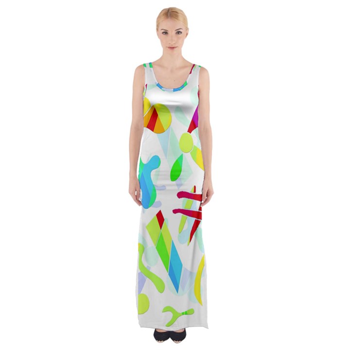 Playful shapes Maxi Thigh Split Dress