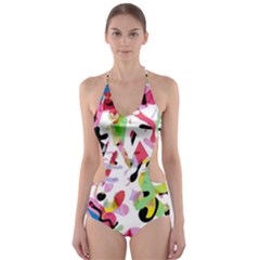 Colorful Pother Cut-out One Piece Swimsuit