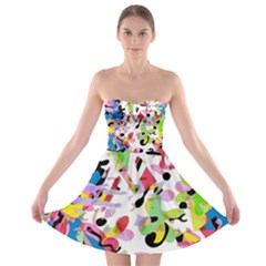 Colorful Pother Strapless Bra Top Dress