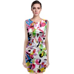 Colorful Pother Classic Sleeveless Midi Dress