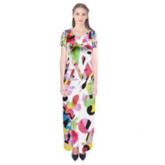 Colorful Pother Short Sleeve Maxi Dress by Valentinaart