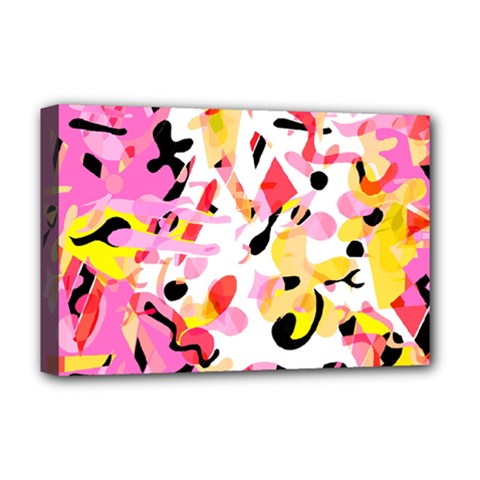 Pink Pother Deluxe Canvas 18  X 12  