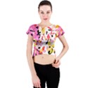 Pink pother Crew Neck Crop Top View1