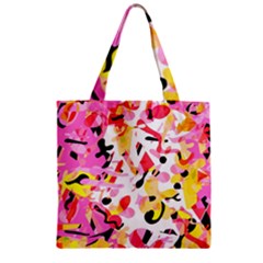 Pink Pother Zipper Grocery Tote Bag