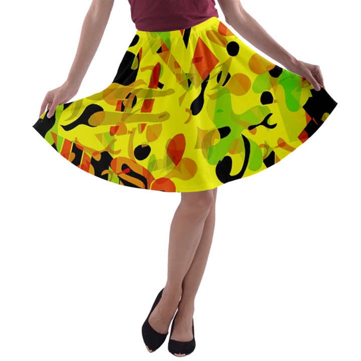 Fire A-line Skater Skirt