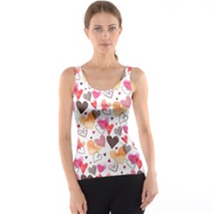 Colorful Cute Hearts Pattern Tank Top