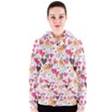 Colorful Cute Hearts Pattern Women s Zipper Hoodie View1