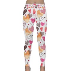 Colorful Cute Hearts Pattern Classic Yoga Leggings