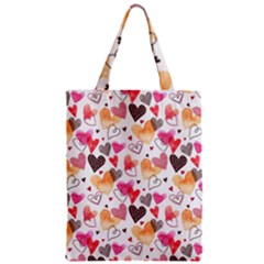 Colorful Cute Hearts Pattern Zipper Classic Tote Bag by TastefulDesigns