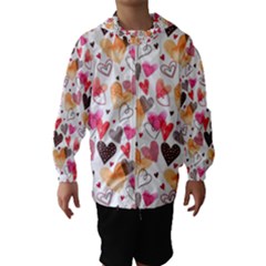 Colorful Cute Hearts Pattern Hooded Wind Breaker (kids)