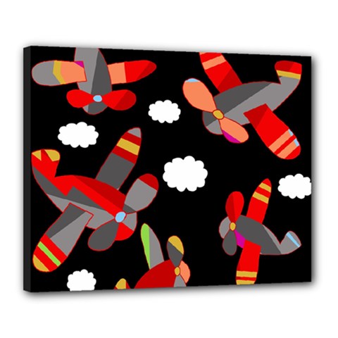 Playful Airplanes  Canvas 20  X 16 