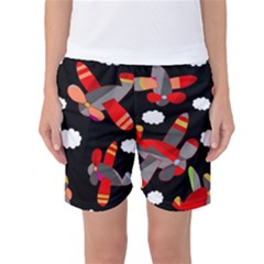 Playful Airplanes  Women s Basketball Shorts