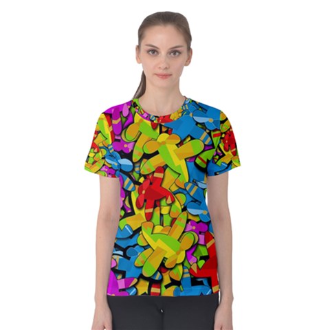 Colorful Airplanes Women s Cotton Tee by Valentinaart