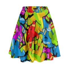 Colorful Airplanes High Waist Skirt