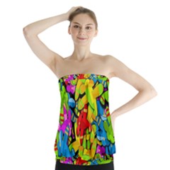 Colorful Airplanes Strapless Top