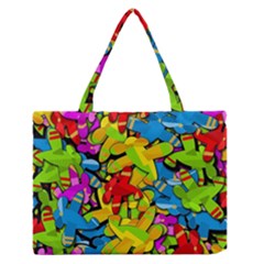 Colorful Airplanes Medium Zipper Tote Bag