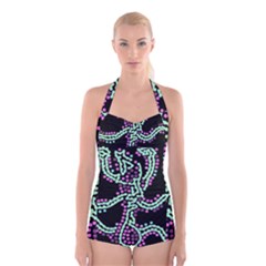 Playful Dots Boyleg Halter Swimsuit 