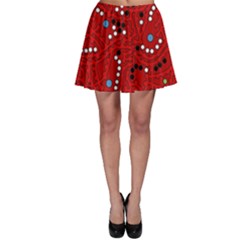 Red Fantasy Skater Skirt by Valentinaart