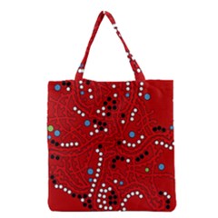 Red Fantasy Grocery Tote Bag by Valentinaart