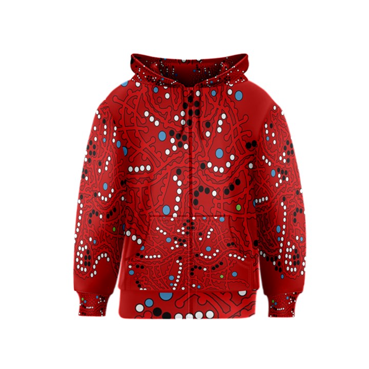 Red fantasy Kids  Zipper Hoodie